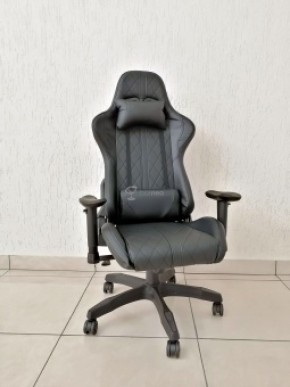 Кресло геймерское Barneo K-52 (черная экокожа черные вставки) в Тавде - tavda.ok-mebel.com | фото