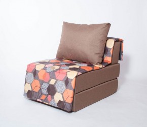 Кресло-кровать бескаркасное Харви (коричневый-геометрия браун) в Тавде - tavda.ok-mebel.com | фото