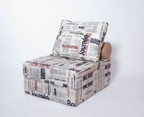 Кресло-кровать-пуф бескаркасное Прайм (Газета) в Тавде - tavda.ok-mebel.com | фото