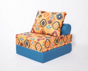 Кресло-кровать-пуф бескаркасное Прайм (мехико желтый-морская волна) в Тавде - tavda.ok-mebel.com | фото