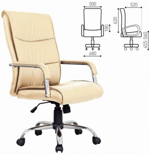 Кресло офисное BRABIX "Space EX-508" (экокожа, хром, бежевое) 531165 в Тавде - tavda.ok-mebel.com | фото 2