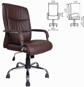 Кресло офисное BRABIX "Space EX-508" (экокожа, хром, коричневое) 531164 в Тавде - tavda.ok-mebel.com | фото 4