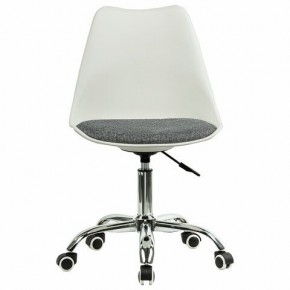 Кресло стул BRABIX "Eames MG-310 CH", хром, пластик белый, ткань серая, 532924 в Тавде - tavda.ok-mebel.com | фото