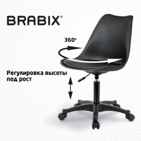 Кресло стул BRABIX "Eames MG-310 PL", пластик черный, экокожа черная, 532927 в Тавде - tavda.ok-mebel.com | фото 3