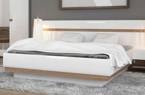 Кровать 160/TYP 94-01 с подъемником, LINATE ,цвет белый/сонома трюфель в Тавде - tavda.ok-mebel.com | фото 5