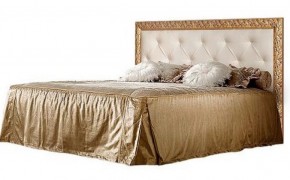 Кровать 2-х спальная (1,4 м) Тиффани штрих-лак/золото с мягким изголовьем (ТФКР140-2) в Тавде - tavda.ok-mebel.com | фото