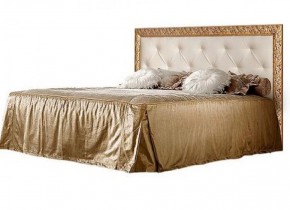Кровать 2-х спальная (1,4 м) Тиффани штрих-лак/золото с мягким изголовьем (ТФКР140-2) в Тавде - tavda.ok-mebel.com | фото