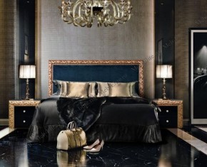 Кровать 2-х спальная (1,6 м) Тиффани Premium черная/золото с мягким элементом (Антрацит) с подъемным механизмомарт (ТФКР-3[3](П) в Тавде - tavda.ok-mebel.com | фото 2