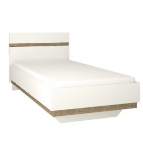 Кровать 90/TYP 90, LINATE ,цвет белый/сонома трюфель в Тавде - tavda.ok-mebel.com | фото 1