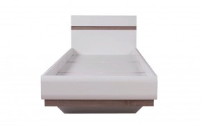 Кровать 90/TYP 90, LINATE ,цвет белый/сонома трюфель в Тавде - tavda.ok-mebel.com | фото 3