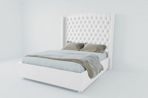Кровать Берлин ЛЮКС с ПМ 2000 (экокожа белая) в Тавде - tavda.ok-mebel.com | фото 2