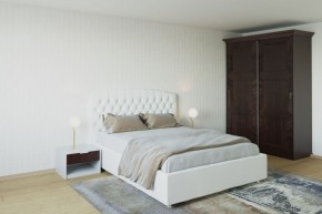 Кровать Берлин с ПМ 1200 (экокожа белая) в Тавде - tavda.ok-mebel.com | фото 2