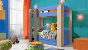 Кровать детская 2-х ярусная Юниор-6 с ящиком ЛДСП (800*1900) в Тавде - tavda.ok-mebel.com | фото 1