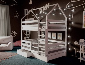 Кровать-домик двухъярусная 80*160 Белый в Тавде - tavda.ok-mebel.com | фото