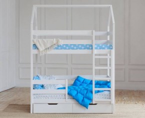 Кровать-домик двухъярусная 80*190 Белый в Тавде - tavda.ok-mebel.com | фото 5