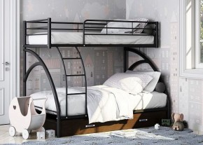 Кровать двухъярусная "Виньола-2 Я" с ящиком Черный/Венге в Тавде - tavda.ok-mebel.com | фото