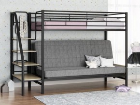 Кровать двухъярусная с диваном "Мадлен-3" (Черный/Серый) в Тавде - tavda.ok-mebel.com | фото 1