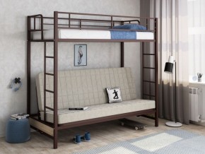 Кровать двухъярусная с диваном "Мадлен" (Коричневый/Бежевый) в Тавде - tavda.ok-mebel.com | фото