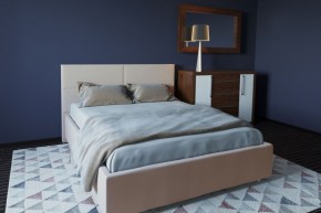 Кровать Корсика с ПМ 1400 (экокожа бежевая) в Тавде - tavda.ok-mebel.com | фото 2