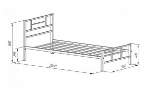 Кровать металлическая "Кадис 900х1900" Слоновая кость в Тавде - tavda.ok-mebel.com | фото 2