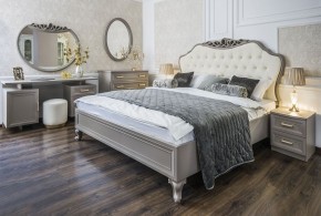 Кровать Мокко 1600 с мягким изголовьем + основание (серый камень) в Тавде - tavda.ok-mebel.com | фото 1