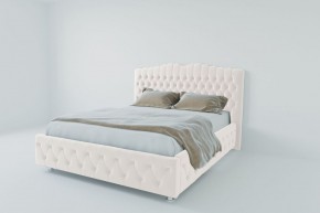 Кровать Нягань с ПМ 1200 (экокожа белая) в Тавде - tavda.ok-mebel.com | фото 2