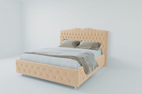 Кровать Нягань с ПМ 1600 (экокожа бежевая) в Тавде - tavda.ok-mebel.com | фото 2