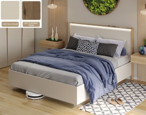 Кровать (Светло-серый U750 ST9/Дуб Галифакс Табак) 1400 в Тавде - tavda.ok-mebel.com | фото
