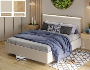 Кровать (Светло-серый U750 ST9/Дуб Небраска натуральный) 1600 в Тавде - tavda.ok-mebel.com | фото