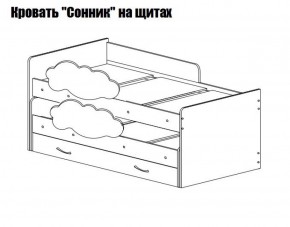 Кровать выкатная Соник на щитах (800*1600) с бортиком + ящик в Тавде - tavda.ok-mebel.com | фото 2