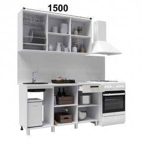 Кухня ДИОР 1500 (Белый/Дуб Крафт белый) в Тавде - tavda.ok-mebel.com | фото 2