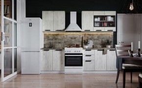 Кухня ДИОР 2 м со стеклом (белый/дуб крафт белый) в Тавде - tavda.ok-mebel.com | фото