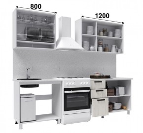 Кухня ДИОР 2 м со стеклом (белый/дуб крафт белый) в Тавде - tavda.ok-mebel.com | фото 2