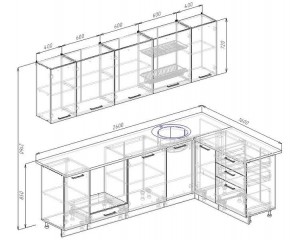 Кухня угловая Антрацит 2600х1600 (Стол. 38мм) в Тавде - tavda.ok-mebel.com | фото 2