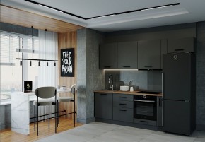 Кухонный гарнитур Антрацит 2550 (Стол. 38мм) в Тавде - tavda.ok-mebel.com | фото