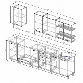 Кухонный гарнитур Антрацит 2800 (Стол. 26мм) в Тавде - tavda.ok-mebel.com | фото 2