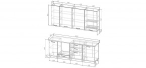 Кухонный гарнитур Белый Глянец 2200 h950 (Стол. 26мм) в Тавде - tavda.ok-mebel.com | фото 2