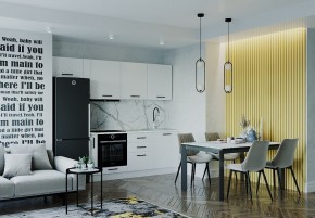 Кухонный гарнитур Жемчуг 2550 (Стол. 38мм) в Тавде - tavda.ok-mebel.com | фото