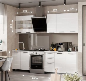 Кухонный гарнитур "Дина" 2.0 м (белый/белый глянец) в Тавде - tavda.ok-mebel.com | фото