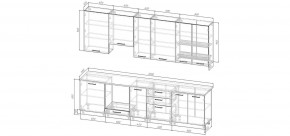 Кухонный гарнитур Санторини 3000 h950 (Стол. 38мм) в Тавде - tavda.ok-mebel.com | фото 2