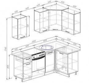 Кухонный гарнитур угловой Гарда 2000х1200 (Стол. 38мм) в Тавде - tavda.ok-mebel.com | фото 2