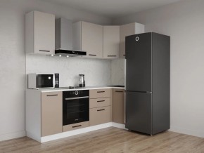 Кухонный гарнитур угловой Каппучино 2200*1000 (Стол. 26мм) в Тавде - tavda.ok-mebel.com | фото