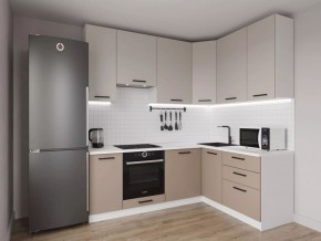 Кухонный гарнитур угловой Каппучино 2200*1600 h 950 (Стол. 38мм) в Тавде - tavda.ok-mebel.com | фото