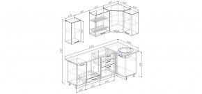 Кухонный гарнитур угловой Капри 2200х1000 (Стол. 26мм) в Тавде - tavda.ok-mebel.com | фото 2
