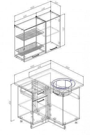 Кухонный гарнитур угловой Вегас 1000*1000 (Стол. 26мм) в Тавде - tavda.ok-mebel.com | фото 2