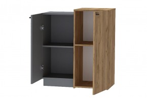 Квадро К-2 Комод 2дв (ЛДСП Графит/дуб крафт золотой) в Тавде - tavda.ok-mebel.com | фото 2