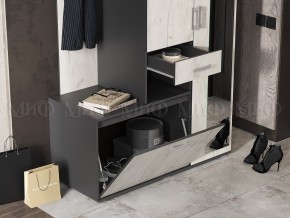 ЛИРА Прихожая ЛДСП (графит/дуб крафт белый) в Тавде - tavda.ok-mebel.com | фото 4