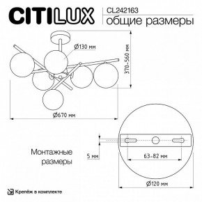 Люстра на штанге Citilux RONNY CL242163 в Тавде - tavda.ok-mebel.com | фото 12