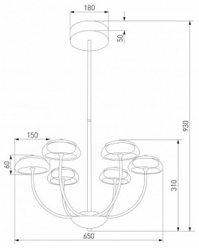 Люстра на штанге Eurosvet Fungo 50388 LED черный в Тавде - tavda.ok-mebel.com | фото 4