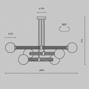 Люстра на штанге Maytoni Teatro MOD287PL-06BS в Тавде - tavda.ok-mebel.com | фото 3
